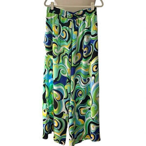 KAREN-T DESIGN Retro 70s Psychedelic Wide Leg Palazzo Pants, 1X